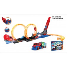 Power Racing Track Games - 21 Piece High Speed Race Car Track Set-6688-263